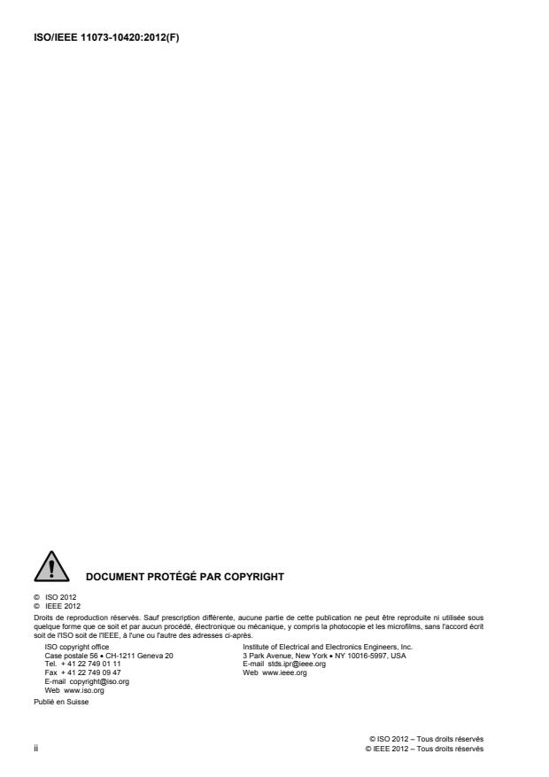 ISO/IEEE 11073-10420:2012 ISO/IEEE 11073-10420:2012 - Informatique de santé -- Communication entre dispositifs de santé personnels - Page 2 preview