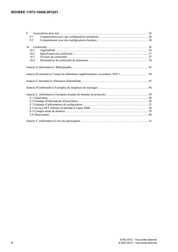 ISO/IEEE 11073-10420:2012 ISO/IEEE 11073-10420:2012 - Informatique de santé -- Communication entre dispositifs de santé personnels - Page 4 preview