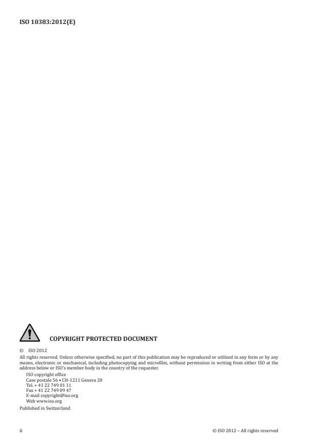 ISO 10383:2012 ISO 10383:2012 - Securities and related financial instruments -- Codes for exchanges and market identification (MIC) - Page 2 preview