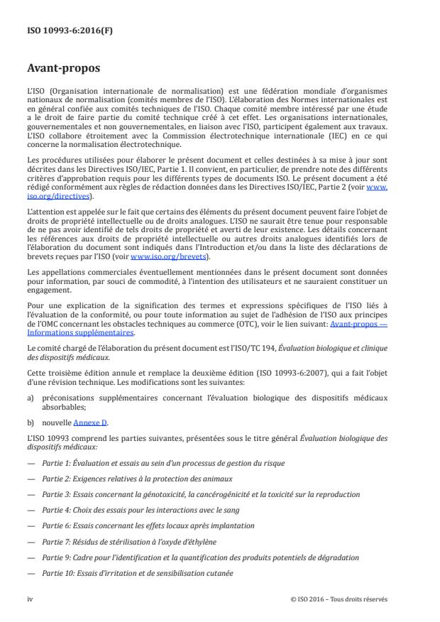 ISO 10993-6:2016 ISO 10993-6:2016 - Évaluation biologique des dispositifs médicaux - Page 4 preview