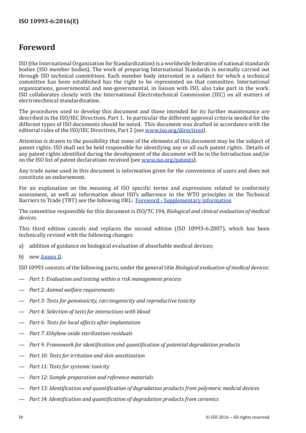 ISO 10993-6:2016 ISO 10993-6:2016 - Biological evaluation of medical devices - Page 4 preview
