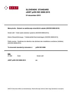 prEN ISO 8099:2015 - Page 1 preview