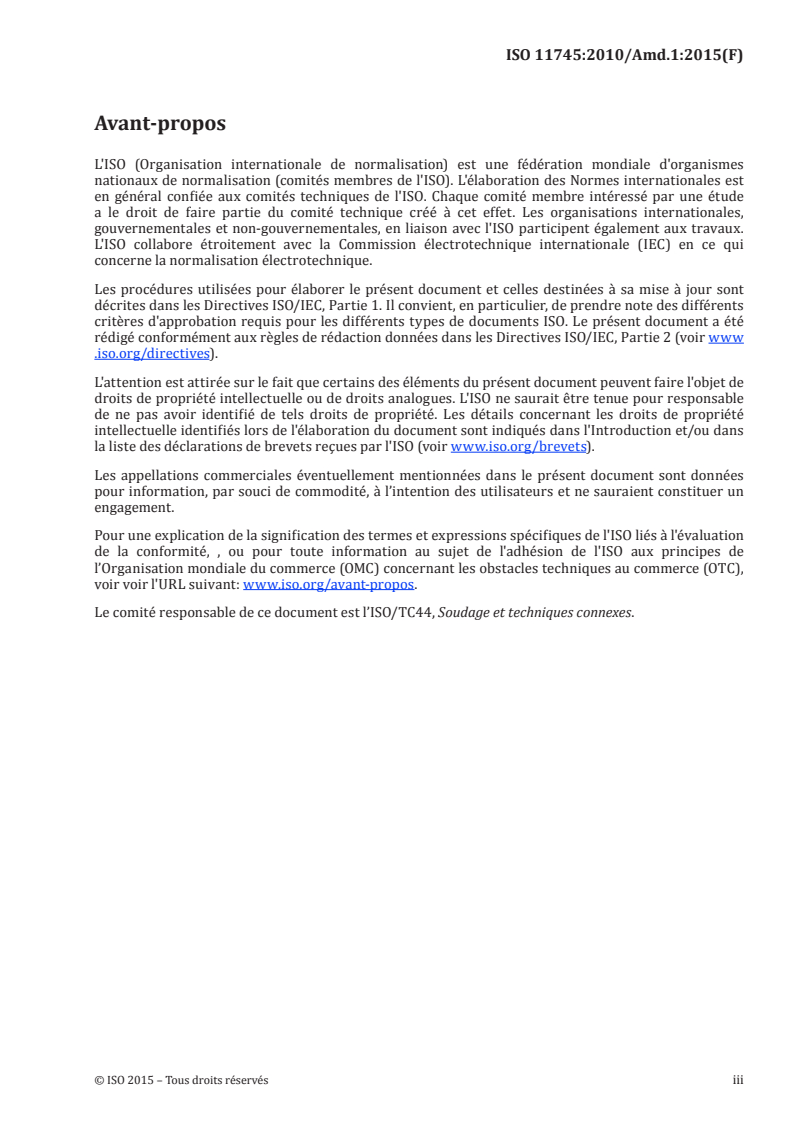 ISO 11745:2010/Amd 1:2015 ISO 11745:2010/Amd 1:2015 - Brasage fort pour applications aérospatiales — Épreuve de qualification des braseurs et des opérateurs braseurs — Brasage fort des composants métalliques — Amendement 1
Released:9/7/2020