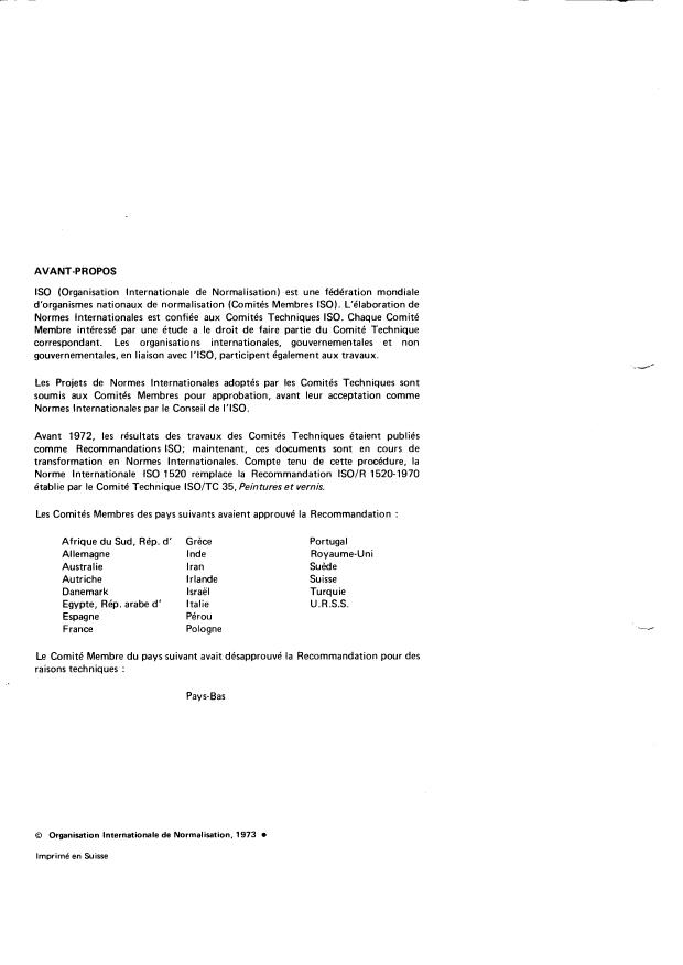 ISO 1520:1973 ISO 1520:1973 - Peintures et vernis -- Essai d'emboutissage - Page 2 preview