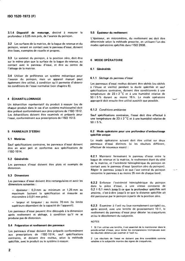 ISO 1520:1973 ISO 1520:1973 - Peintures et vernis -- Essai d'emboutissage - Page 4 preview