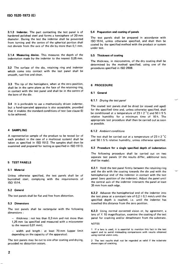 ISO 1520:1973 ISO 1520:1973 - Paints and varnishes -- Cupping test - Page 4 preview