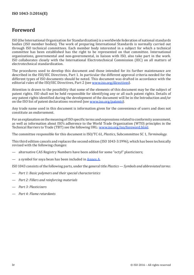 ISO 1043-3:2016 ISO 1043-3:2016 - Plastics -- Symbols and abbreviated terms - Page 4 preview