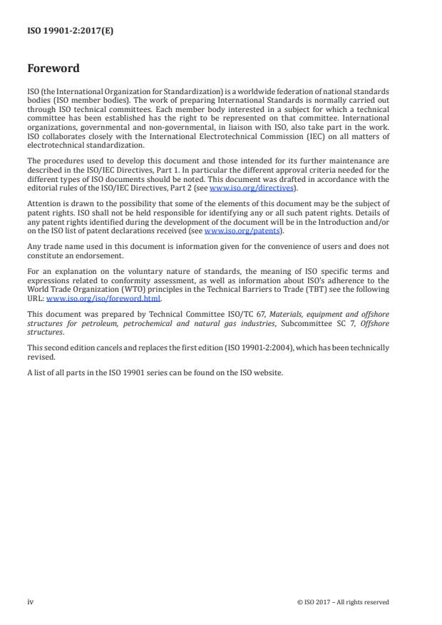 ISO 19901-2:2017 ISO 19901-2:2017 - Petroleum and natural gas industries -- Specific requirements for offshore structures - Page 4 preview