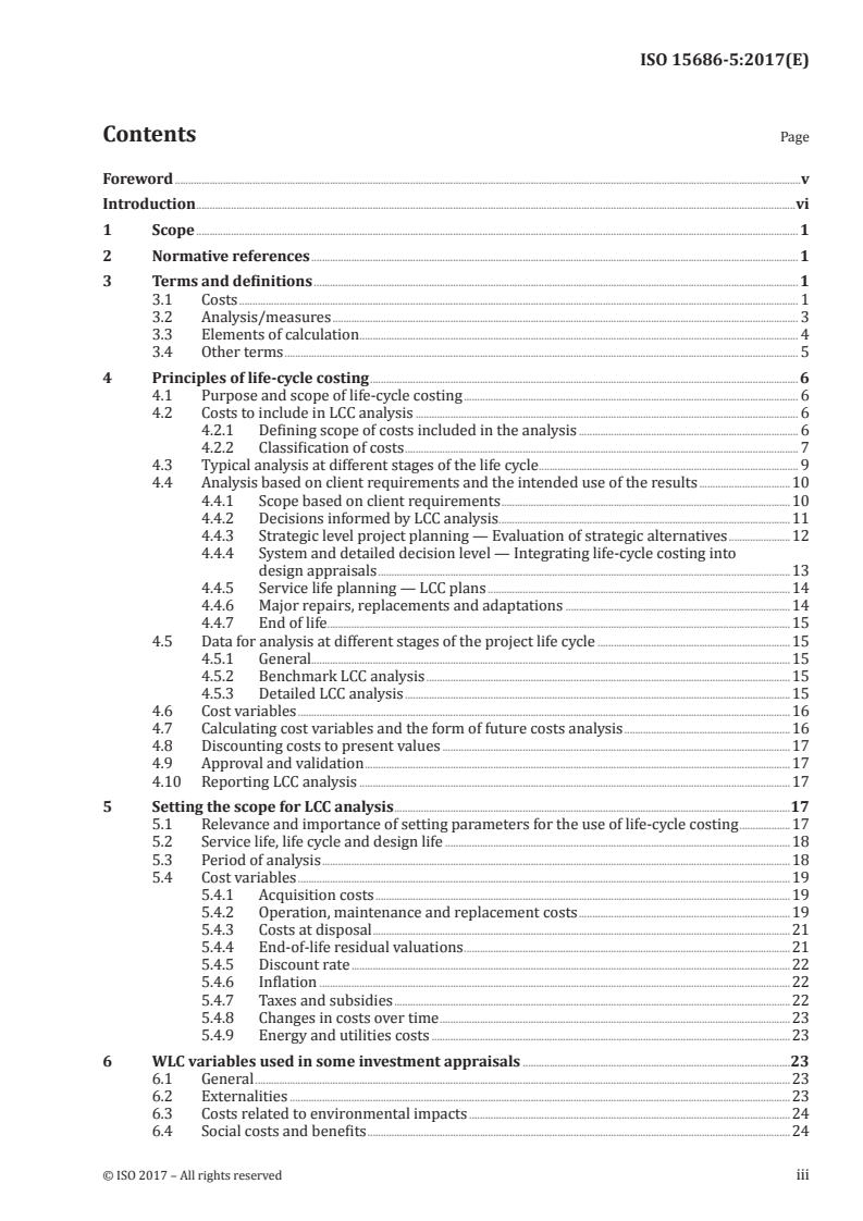 ISO 15686-5:2017 - Buildings and constructed assets — Service life planning — Part 5: Life-cycle costing
Released:7/27/2017