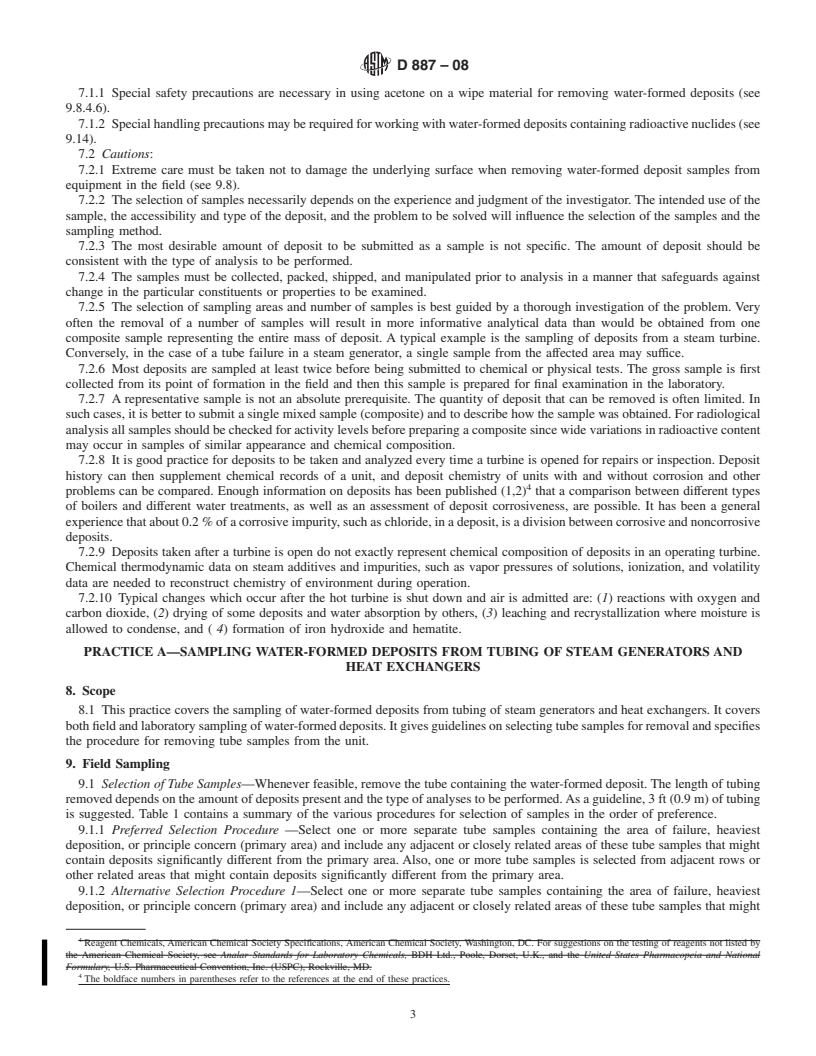 REDLINE ASTM D887-08 - Standard Practices for  Sampling Water-Formed Deposits