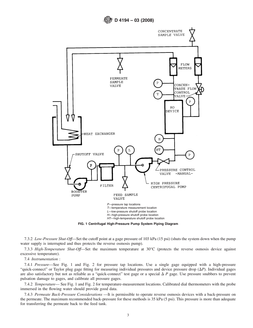 REDLINE ASTM D4194-03(2008) - Standard Test Methods for  Operating Characteristics of Reverse Osmosis and Nanofiltration Devices