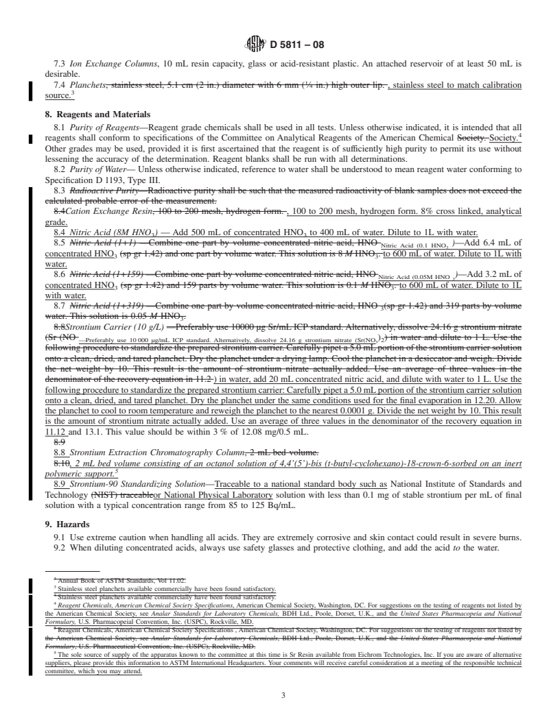 REDLINE ASTM D5811-08 - Standard Test Method for  Strontium-90 in Water