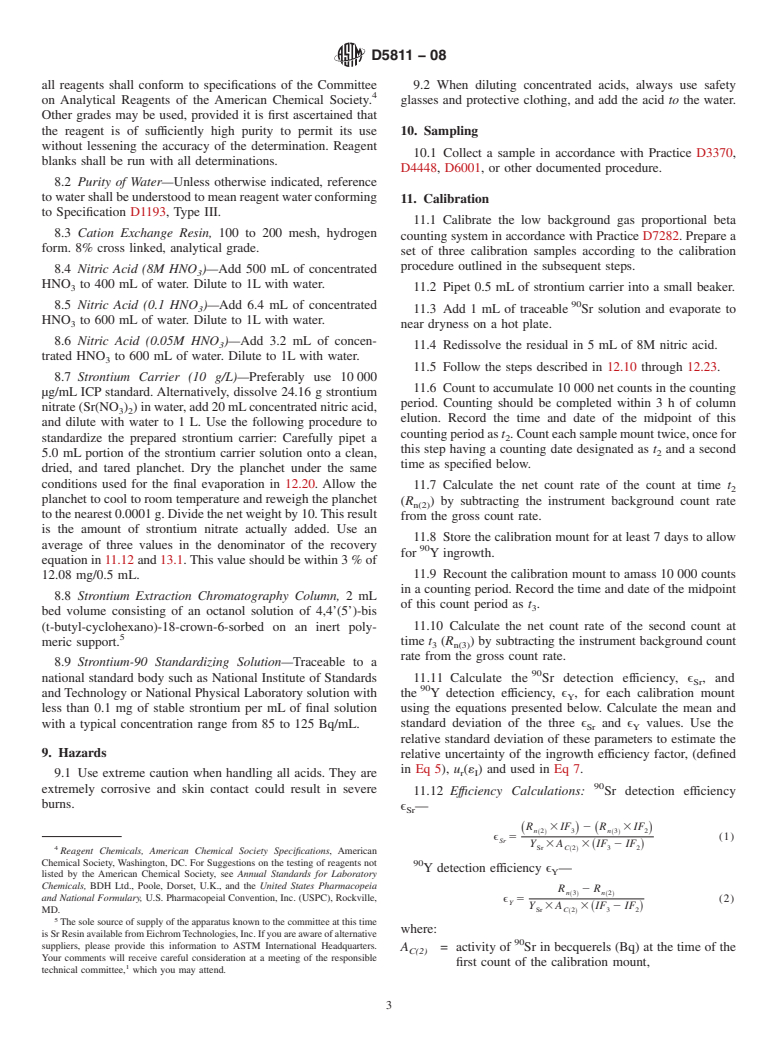 ASTM D5811-08 - Standard Test Method for  Strontium-90 in Water