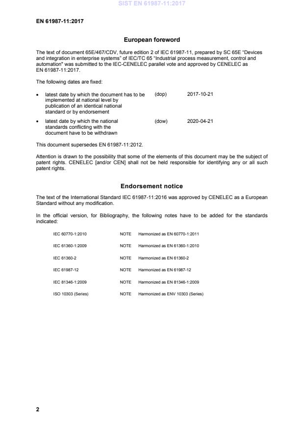 SIST EN 61987-11:2017 SIST EN 61987-11:2017 - BARVE - Page 4 preview