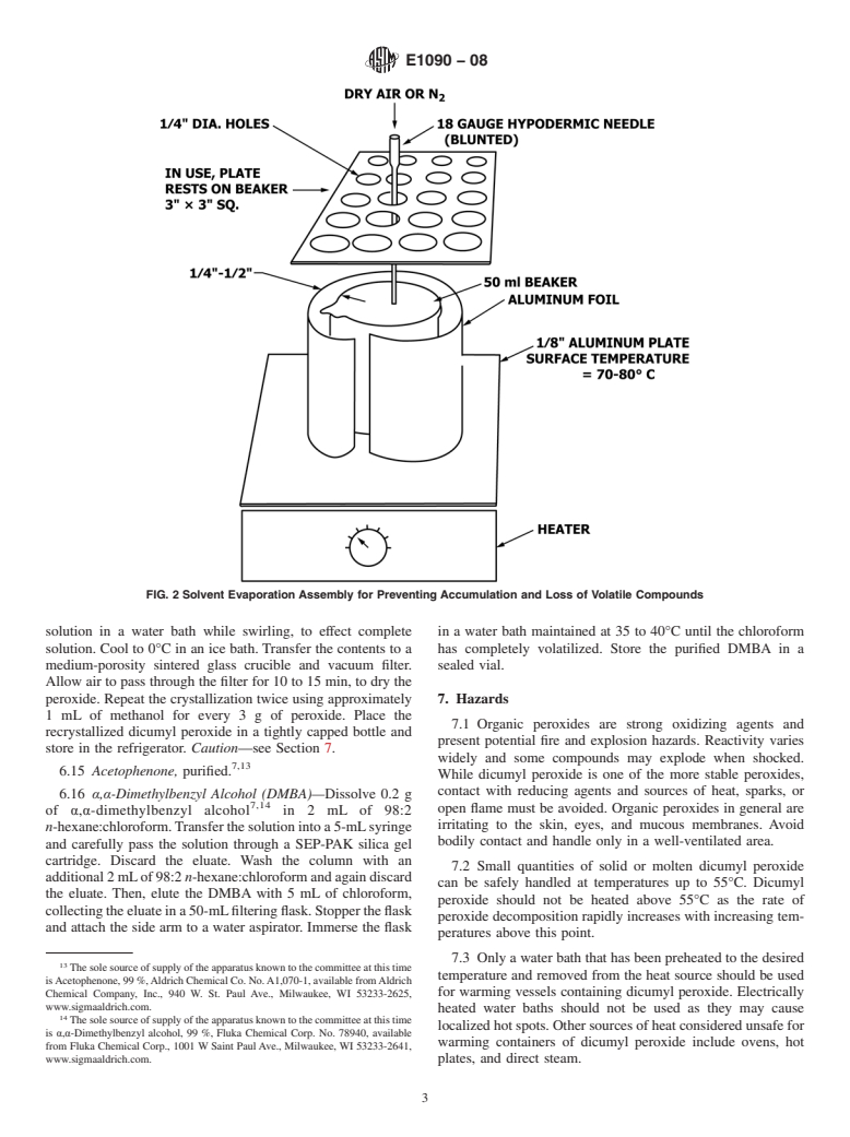 ASTM E1090-08 - Standard Test Method for Dicumyl Peroxide and Dicumyl Peroxide Decomposition Products in Resins (Withdrawn 2017)