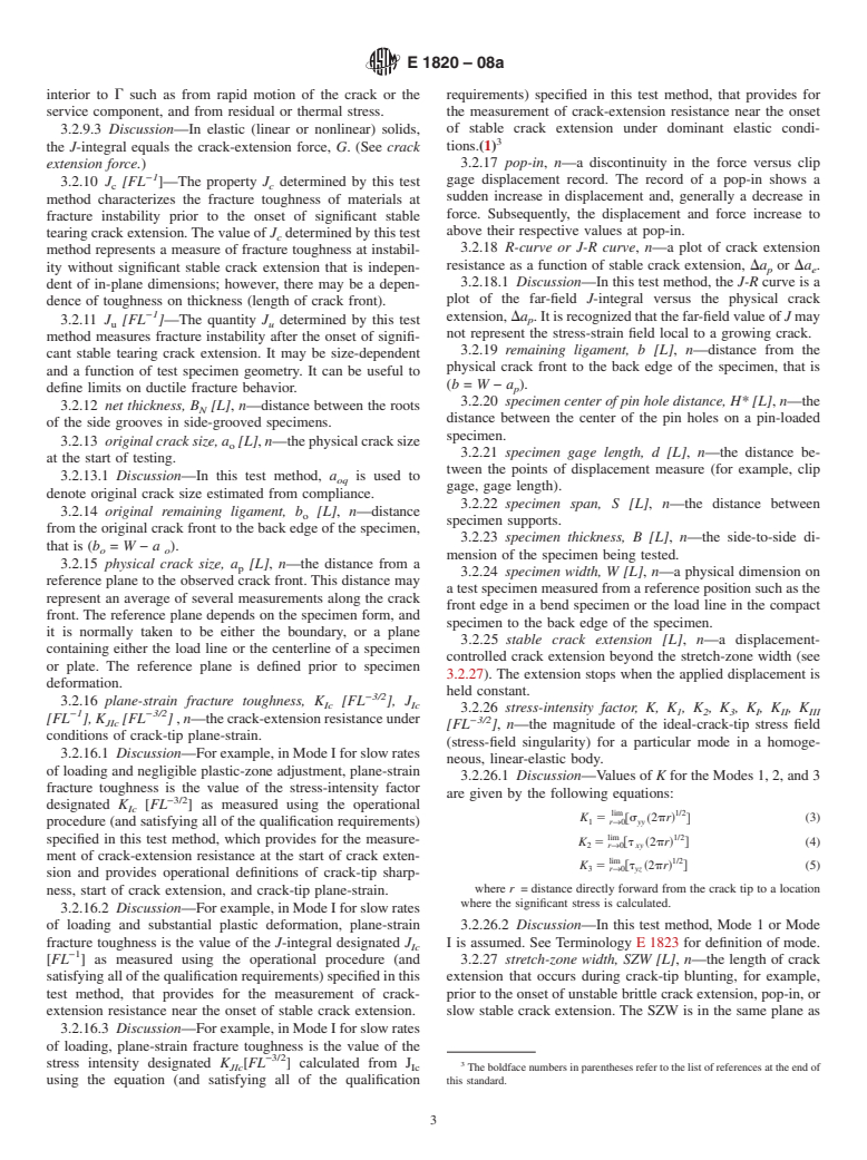 ASTM E1820-08 - Standard Test Method for  Measurement of Fracture Toughness