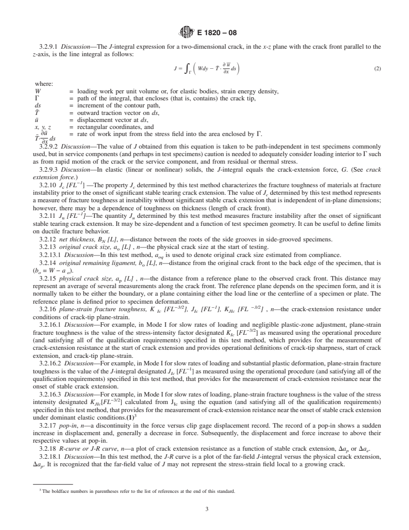 REDLINE ASTM E1820-08 - Standard Test Method for  Measurement of Fracture Toughness