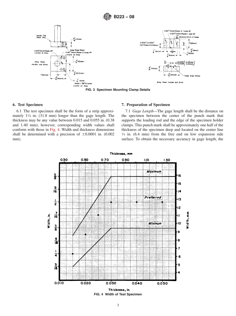 ASTM B223-08 - Standard Test Method for  Modulus of Elasticity of Thermostat Metals (Cantilever Beam Method)