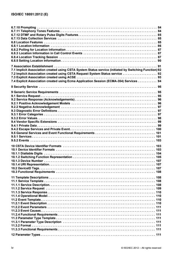 ISO/IEC 18051:2012 ISO/IEC 18051:2012 - Information technology -- Telecommunications and information exchange between systems -- Services for Computer Supported Telecommunications Applications (CSTA) Phase III - Page 4 preview