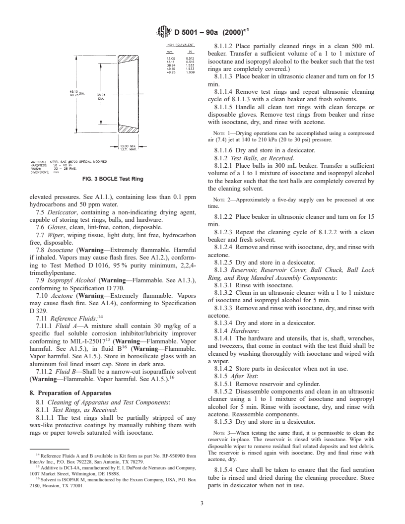 ASTM D5001-90a(2000)e1 - Standard Test Method for Measurement of Lubricity of Aviation Turbine Fuels by the Ball-on-Cylinder Lubricity Evaluator (BOCLE)