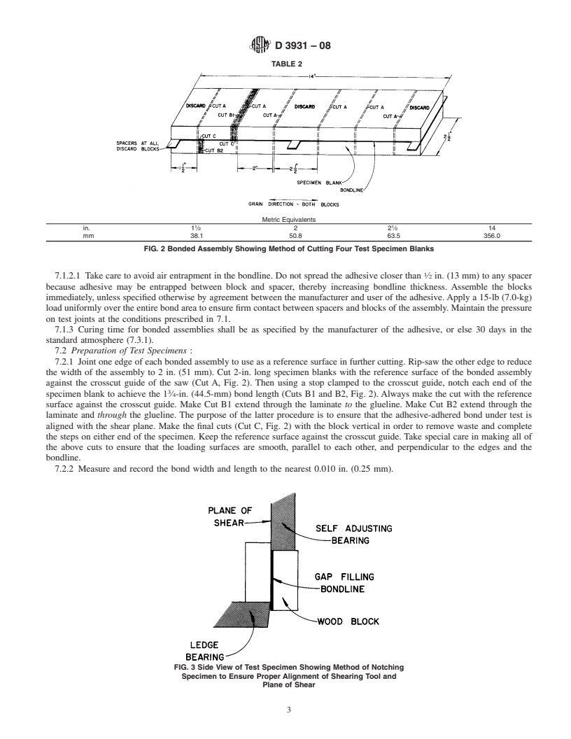 REDLINE ASTM D3931-08 - Standard Test Method for Determining Strength of Gap-Filling Adhesive Bonds in Shear by Compression    Loading