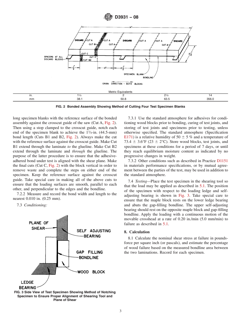 ASTM D3931-08 - Standard Test Method for Determining Strength of Gap-Filling Adhesive Bonds in Shear by Compression    Loading