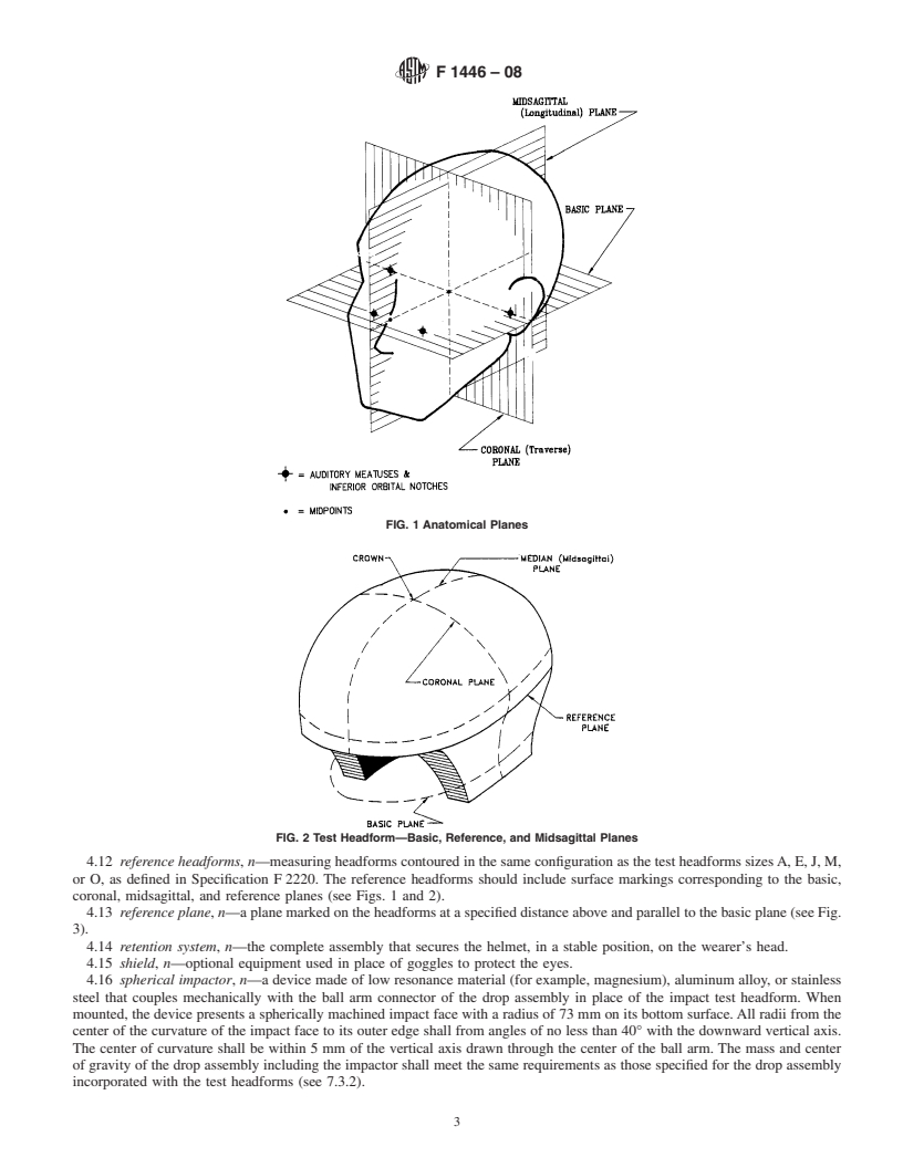 REDLINE ASTM F1446-08 - Standard Test Methods for Equipment and Procedures Used in Evaluating the Performance Characteristics of Protective Headgear