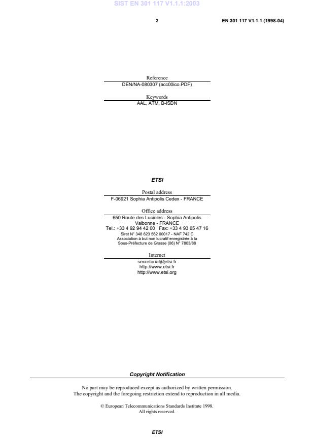 SIST EN 301 117 V1.1.1:2003 SIST EN 301 117 V1.1.1:2003 - Page 4 preview