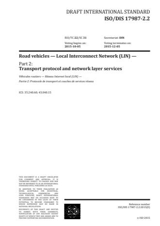 ISO 17987-2:2016 - Road vehicles -- Local Interconnect Network (LIN)