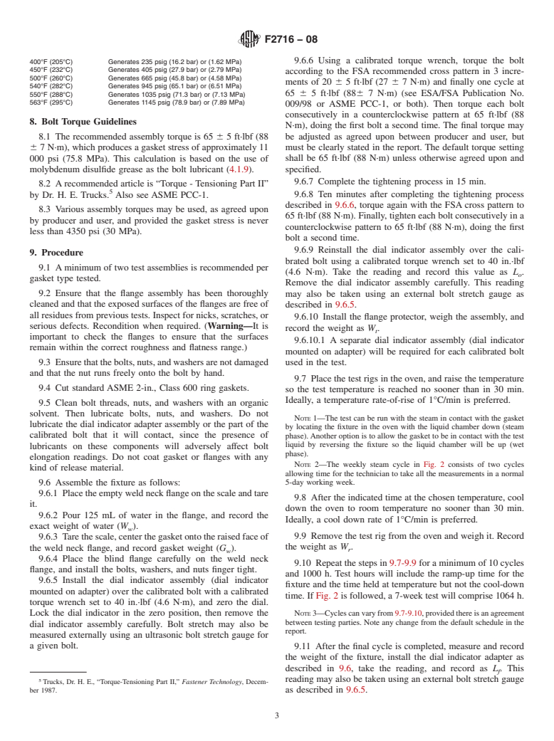 ASTM F2716-08 - Standard Practice for Comparison of Nonmetallic Flat Gaskets in High Pressure Saturated Steam