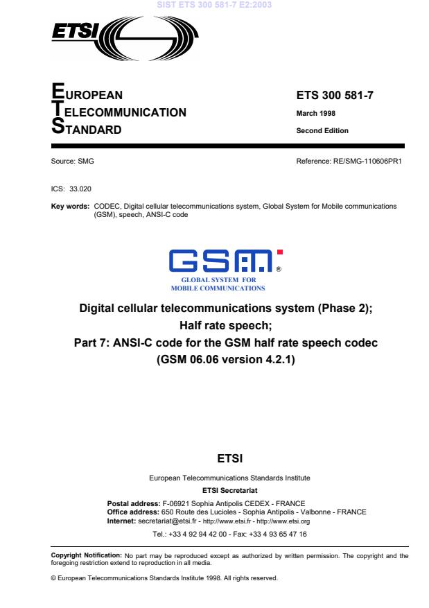 SIST ETS 300 581-7 E2:2003