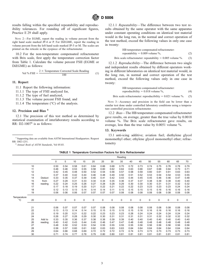 ASTM D5006-96(2001) - Standard Test Method for Measurement of Fuel System Icing Inhibitors (Ether Type) in Aviation Fuels