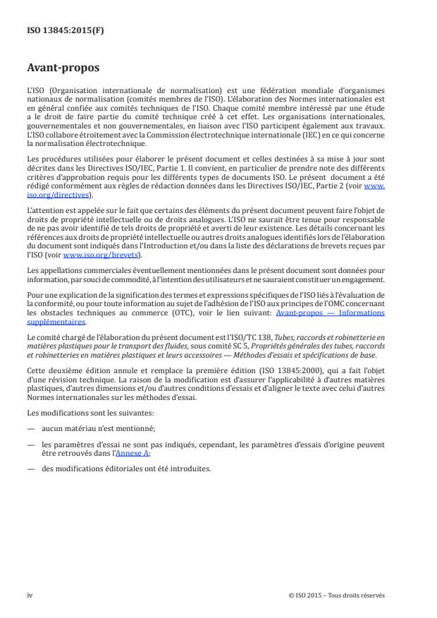 ISO 13845:2015 ISO 13845:2015 - Systemes de canalisations en plastiques -- Assemblages par emboîture a bague d'étanchéité en élastomere pour les tubes sous pression plastiques -- Méthode d'essai d'étanchéité sous pression interne et avec déviation angulaire - Page 4 preview
