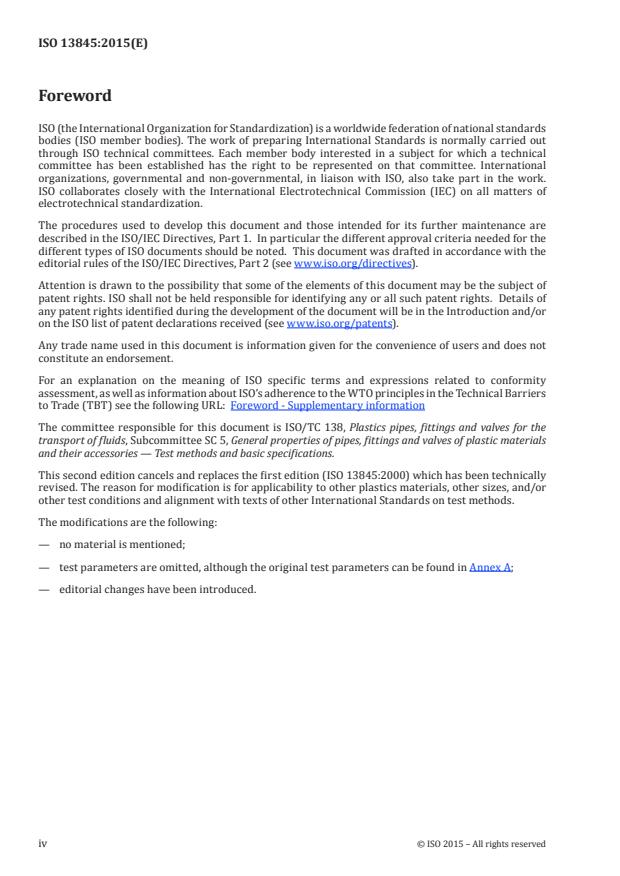 ISO 13845:2015 ISO 13845:2015 - Plastics piping systems -- Elastomeric-sealing-ring-type socket joints for use with thermoplastic pressure pipes -- Test method for leaktightness under internal pressure and with angular deflection - Page 4 preview