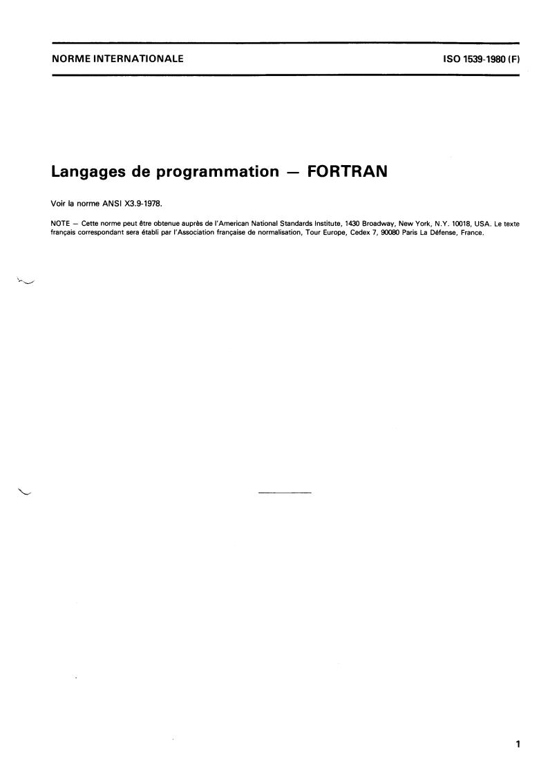 ISO 1539:1980 - Programming languages — FORTRAN
Released:3/1/1980