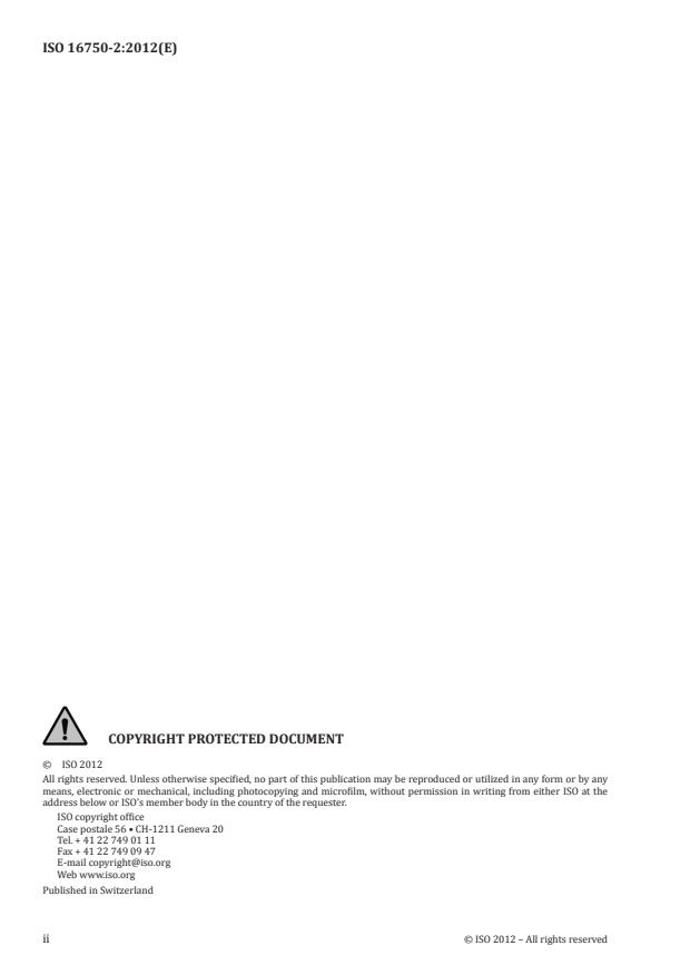 ISO 16750-2:2012 ISO 16750-2:2012 - Road vehicles -- Environmental conditions and testing for electrical and electronic equipment - Page 2 preview