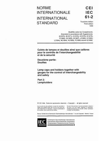 IEC 60061-2Q:1996 - Fifteenth supplement - Lamp caps and holders together with gauges for the control of interchangeability and safety. Part 2: Lampholders
