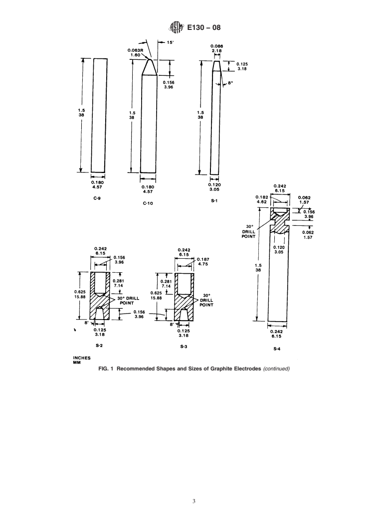 ASTM E130-08 - Standard Practice for  Designation of Shapes and Sizes of Graphite Electrodes (Withdrawn 2013)