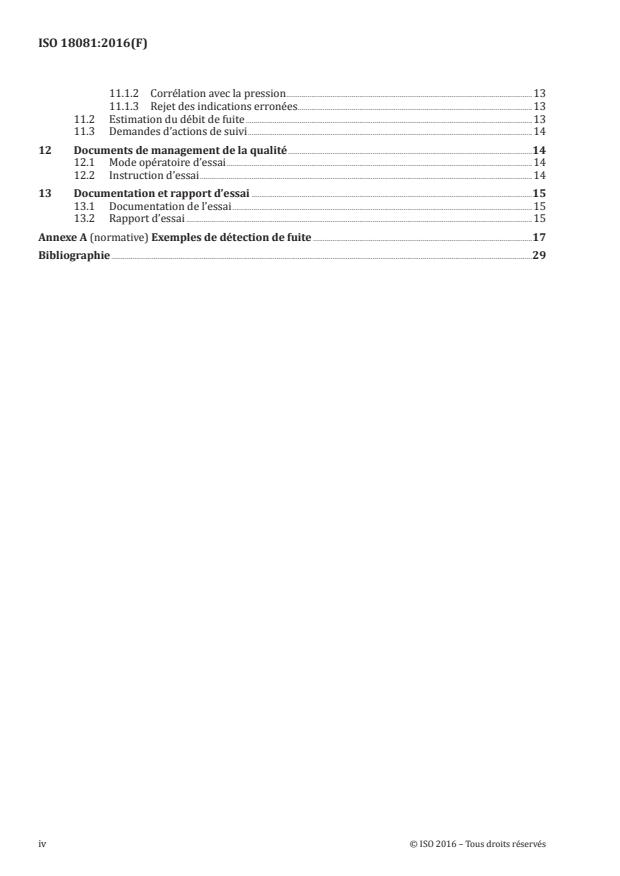 ISO 18081:2016 ISO 18081:2016 - Essais non destructifs -- Contrôle par émission acoustique -- Détection de fuites par émission acoustique - Page 4 preview