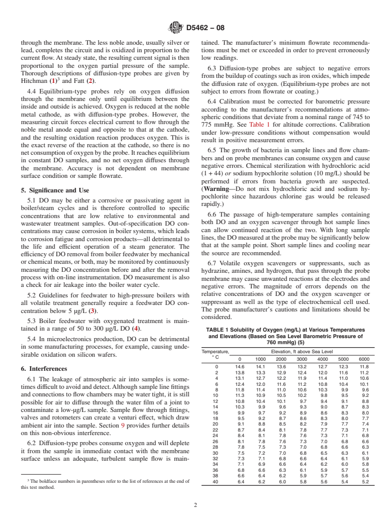 ASTM D5462-08 - Standard Test Method for On-Line Measurement of Low-Level Dissolved Oxygen in Water