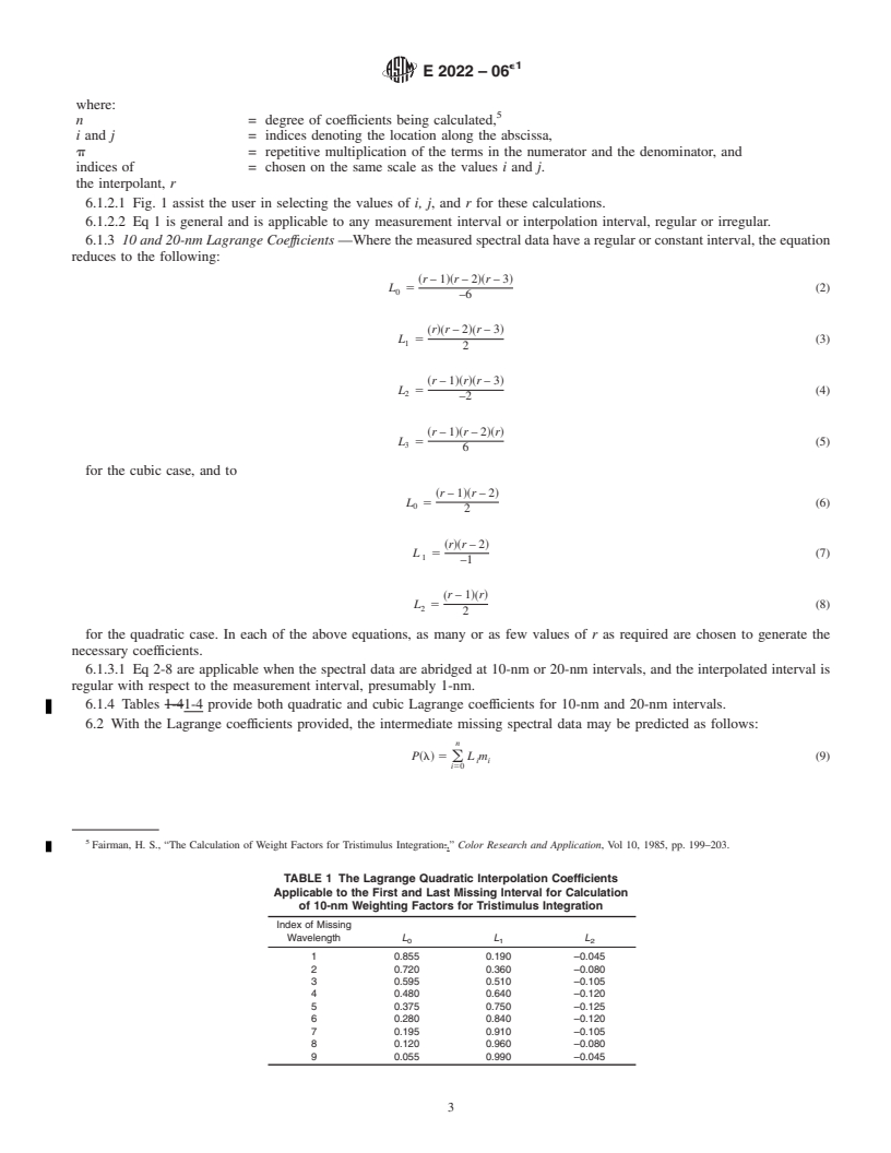 REDLINE ASTM E2022-06e1 - Standard Practice for Calculation of Weighting Factors for Tristimulus Integration