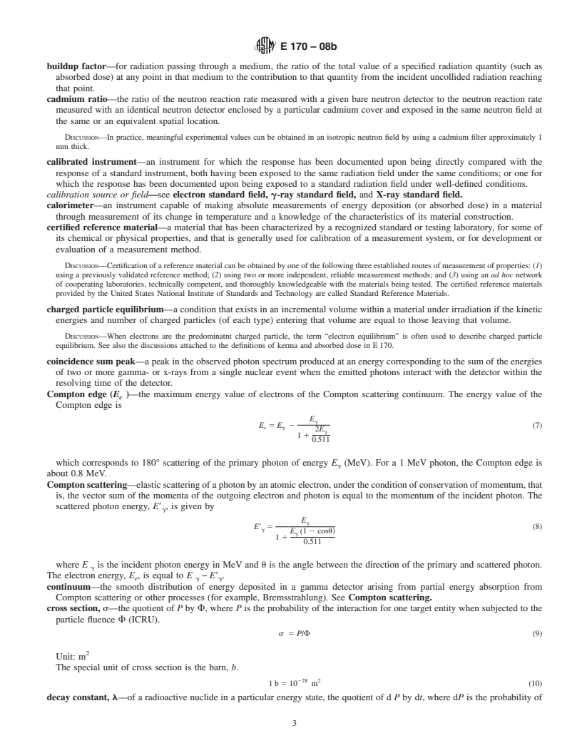 REDLINE ASTM E170-08b - Standard Terminology Relating to  Radiation Measurements and Dosimetry