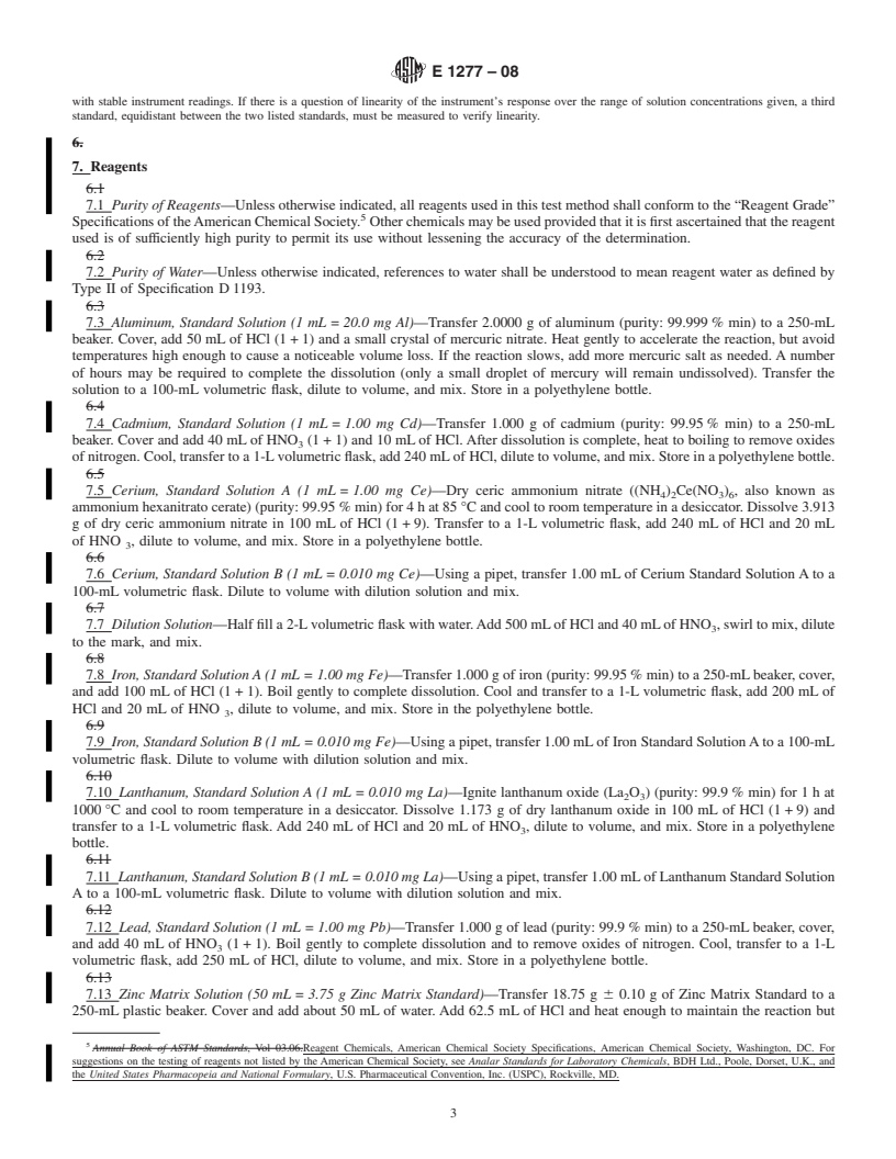 REDLINE ASTM E1277-08 - Standard Test Method for Chemical Analysis of Zinc-5 % Aluminum-Mischmetal Alloys by  ICP Emission Spectrometry