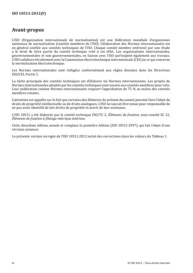 ISO 10511:2012 ISO 10511:2012 - Écrous hexagonaux bas autofreinés (à anneau non métallique) - Page 4 preview