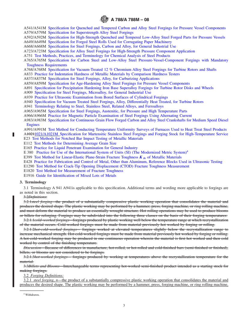 REDLINE ASTM A788/A788M-08 - Standard Specification for  Steel Forgings, General Requirements