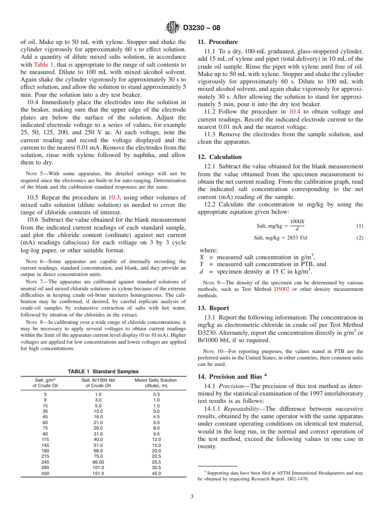 ASTM D3230-08 - Standard Test Method for Salts in Crude Oil (Electrometric Method)