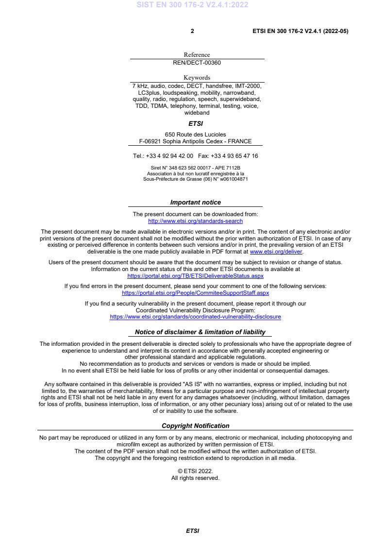 SIST EN 300 176-2 V2.4.1:2022 SIST EN 300 176-2 V2.4.1:2022 - Page 4 preview