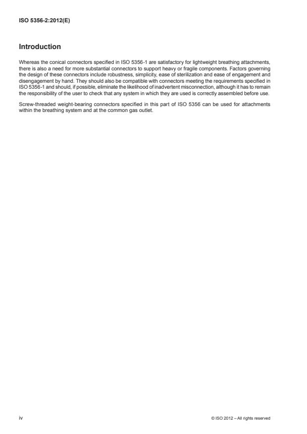 ISO 5356-2:2012 ISO 5356-2:2012 - Anaesthetic and respiratory equipment -- Conical connectors - Page 4 preview