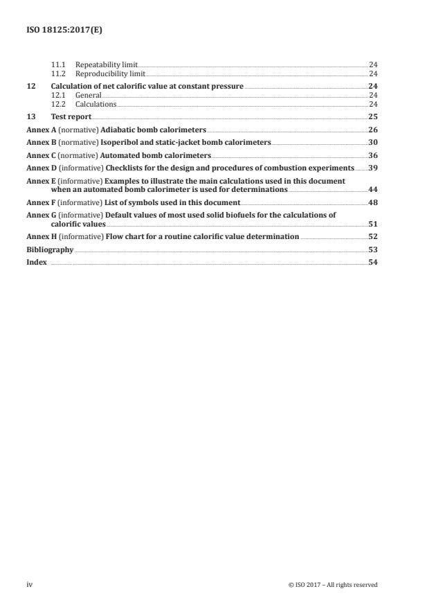 ISO 18125:2017 ISO 18125:2017 - Solid biofuels -- Determination of calorific value - Page 4 preview
