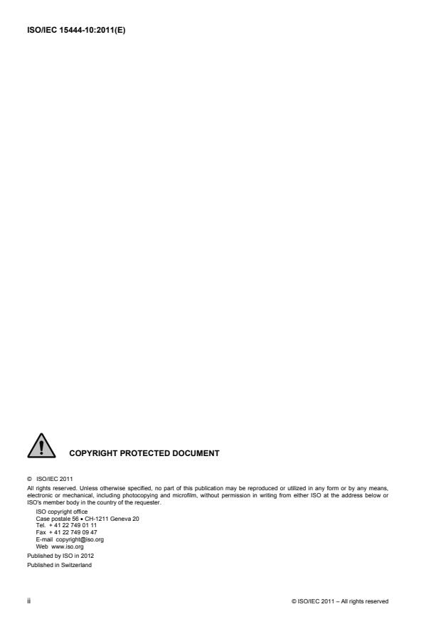 ISO/IEC 15444-10:2011 ISO/IEC 15444-10:2011 - Information technology -- JPEG 2000 image coding system: Extensions for three-dimensional data - Page 2 preview